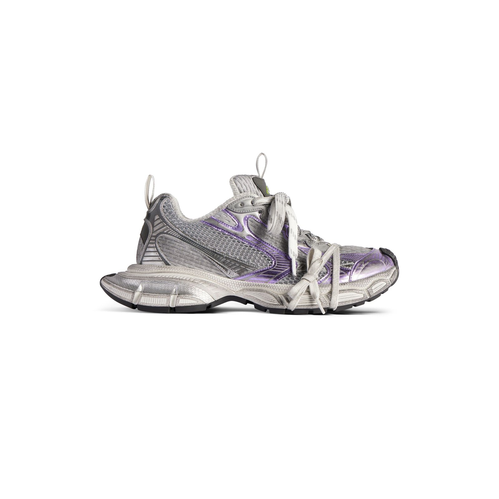 3XL Grey Purple and White Mesh, Polyurethane and Polyester Sports Shoes
