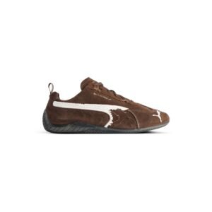 Speedcat Balenciaga Vintage Suede Cowhide Sneakers in Brown, White and Black